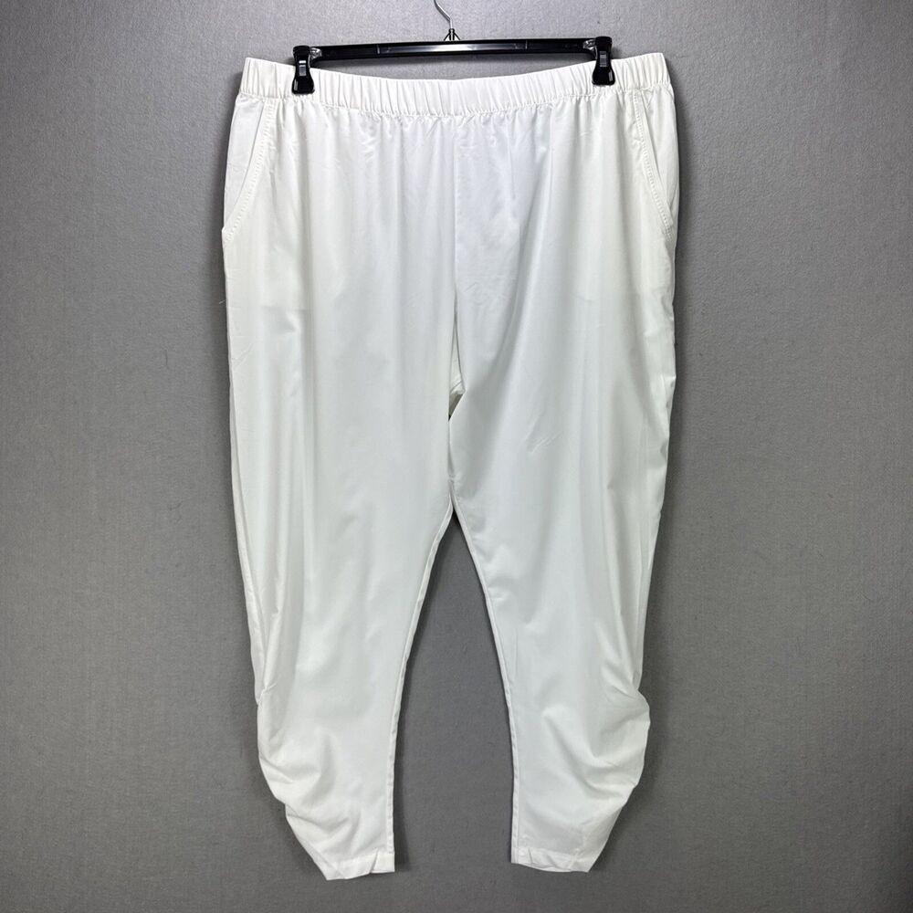 Coolibar Pants Women's XXL White Gisele Ruched UPF 50+ Sun Protection Pockets
